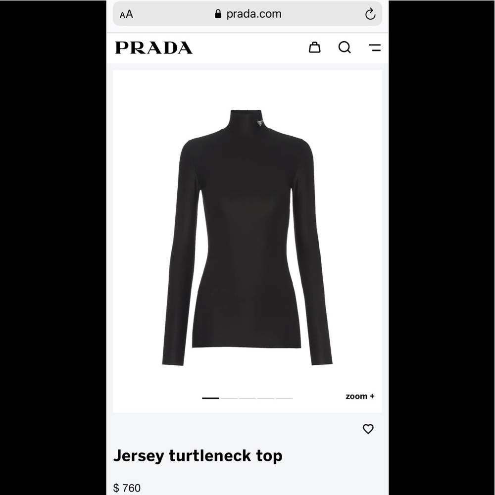 Prada nylon turtleneck size 38  NWT and receipt